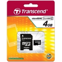 MEMORIA TRANSCEND MICRO SD 4 GB C/ADAPTADOR (CLASE 4)