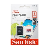 MEMORIA SANDISK 8GB MICRO SDHC ULTRA 48MB/S CLASE 10