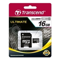 MEMORIA TRANSCEND MICRO SDHC 16 GB CLASE 10 C/ADAPTADOR