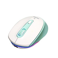 Mouse Inal?mbrico Recargable 4d Click Silencioso Perfect Choice Blanco, veder (aqua)