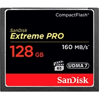 MEMORIA SANDISK 128GB COMPACTFLASH EXTREM PRO 160/150MBS VPG-20