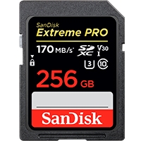 MEMORIA SANDISK 256GB SDXC EXTREM PRO UHS-I 170MB/S 4K V30 CLASE 10